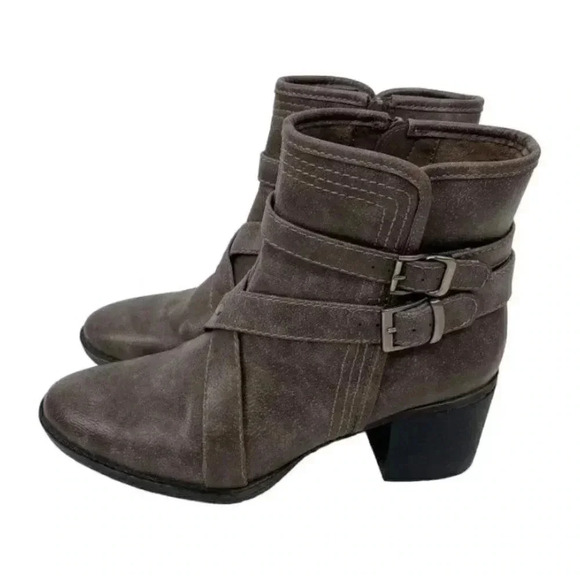 Natural Soul Naturalizer Zela Size 7.5 Strappy Ankle Boots Side Zip Block Heels - Picture 6 of 12